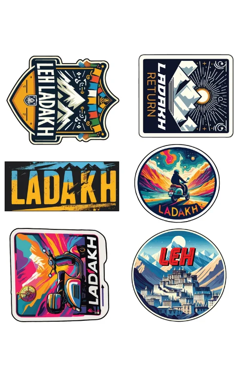 Leh Ladakh Packer Sticker Compatible with Anywhere | Printed In Premium Gloss Vinyl With FPF(Fade Protection Film), Water Proof, Precut Sticker, Size 2.0 Inches